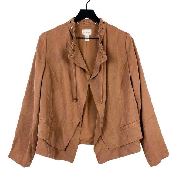Chico's Jackets & Blazers - NWT Chico’s Tencel Open Jacket in Camel Brown